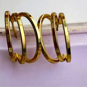 New Gold-Tone Hoop Earr